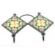Forest Green And Yellow Ceramic Flower Tiles Hooks